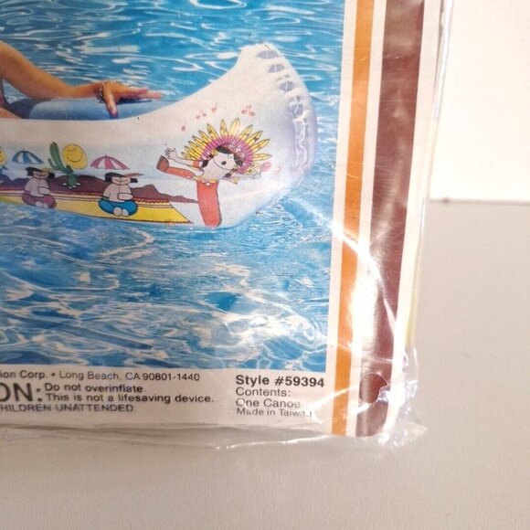 Wet Set Inflatable Vinyl Pool Canoe 48" 1985 Vintage 59394 Ride OnToys R Us - Picture 7 of 8